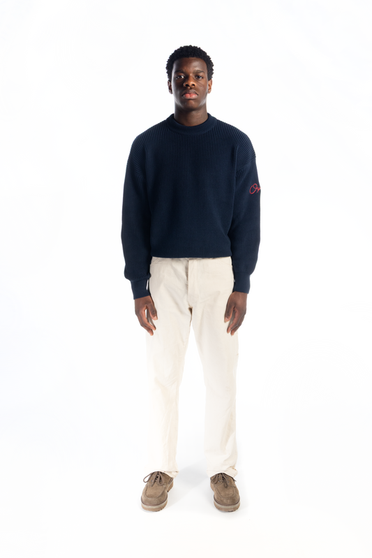 Navy Oyster Knit