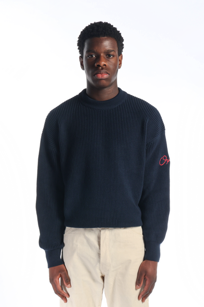 Navy Oyster Knit